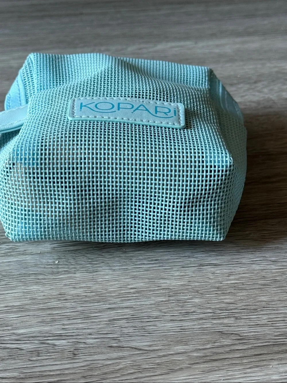 Kopari Teal Mesh Zip Pouch